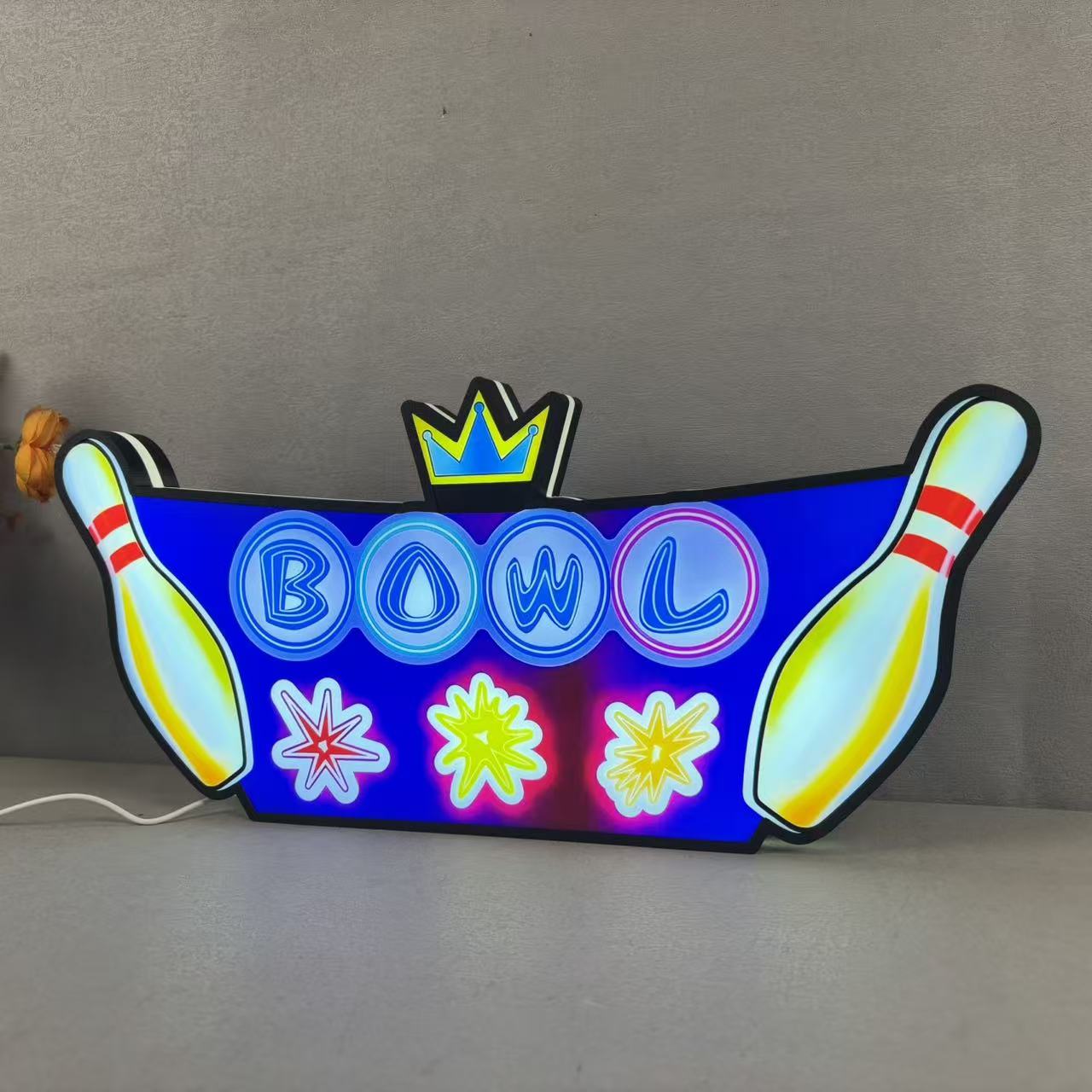 Boîte à lumière LED personnalisée The Big Lebowski Flipper, imprimée en 3D, alimentée par USB et entièrement réglable