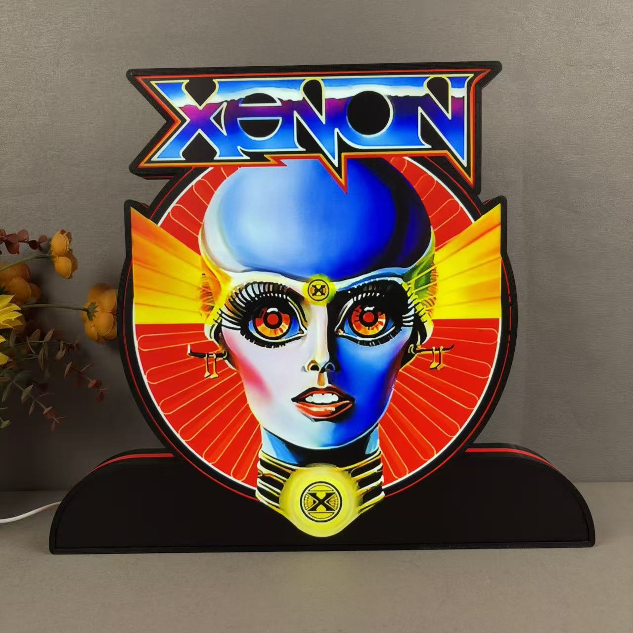 Xenon Pinball Topper 3D-gedruckter Leuchtkasten, Arcade-Flipperautomaten-Zubehör für Flipperautomaten-Fans, USB-dimmbar 
