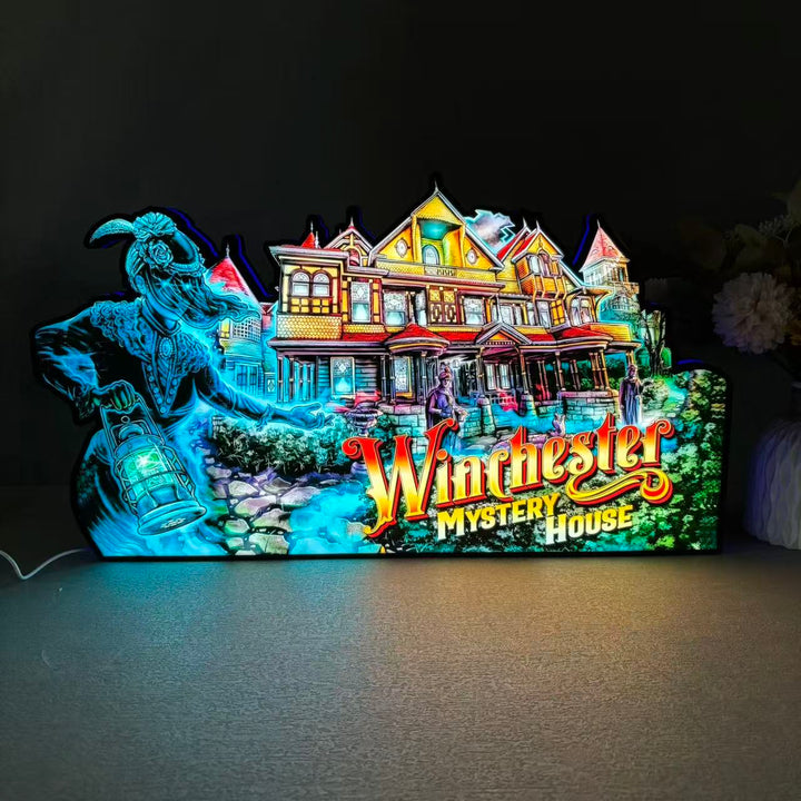 Winchester Mystery House Pinball Topper Lightbox for Barrel of Fun Pinball Machine, Arcade Gaming Light box for Man's Cave