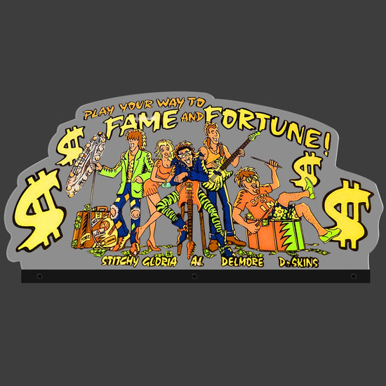 Alvin G & Co AL'S GARAGE BAND GOES ON A WORLD TOUR Pinball Topper 3D LED Light Box, for Pinball Arcade Game fans,  Pinball Arcade Decor