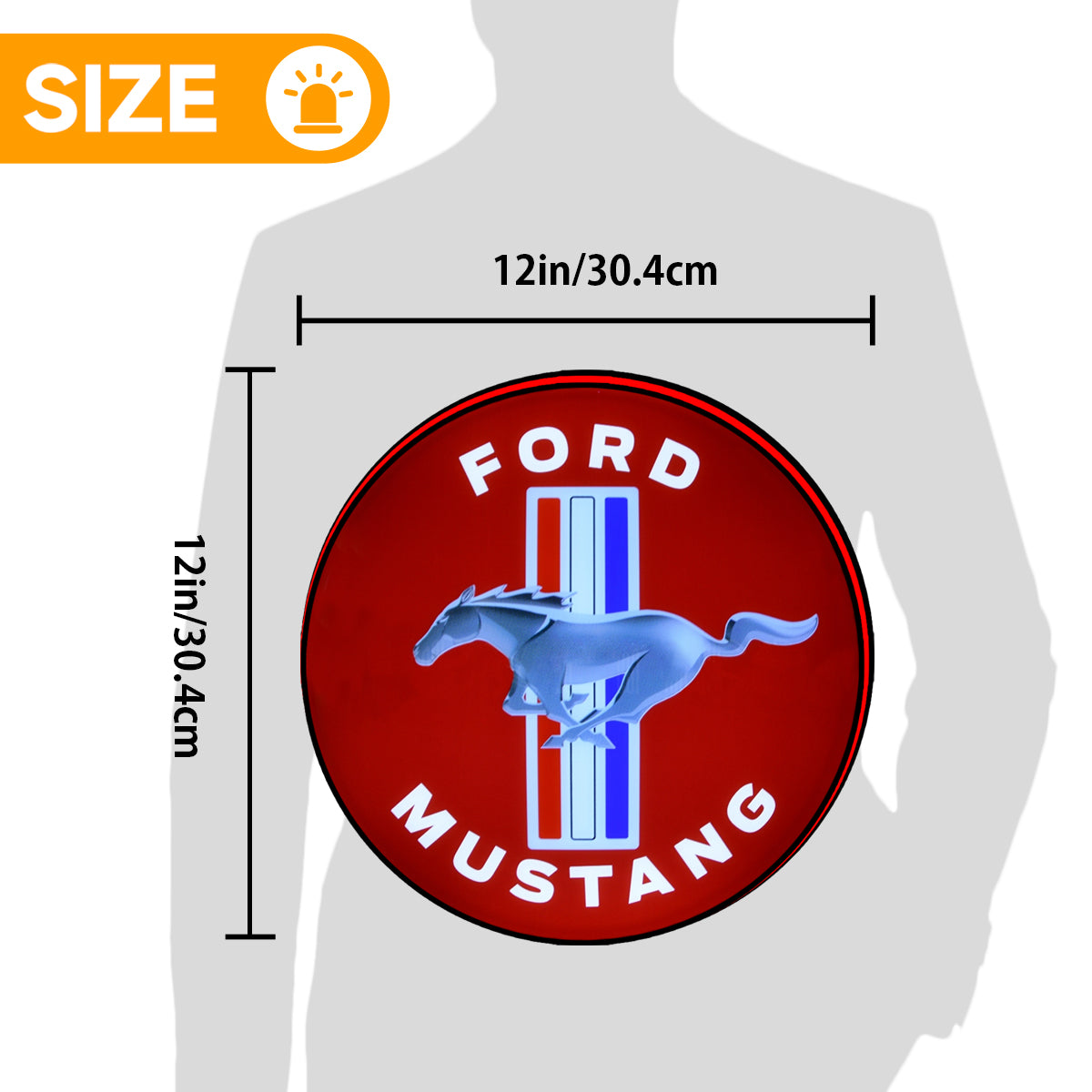 Ford Mustang Logo Custom 3D LED Topper Printed Lightbox