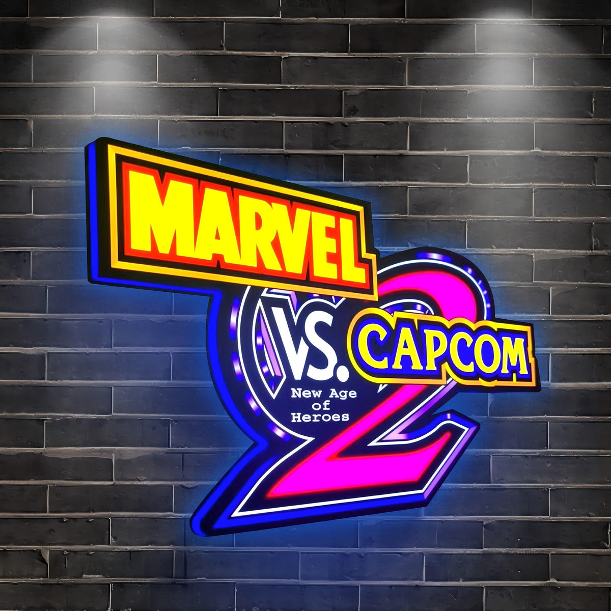 Marvel Led Box Marvel V Capcom 2 LED Lightbox, Perfect for Game Room & Arcade Topper ...