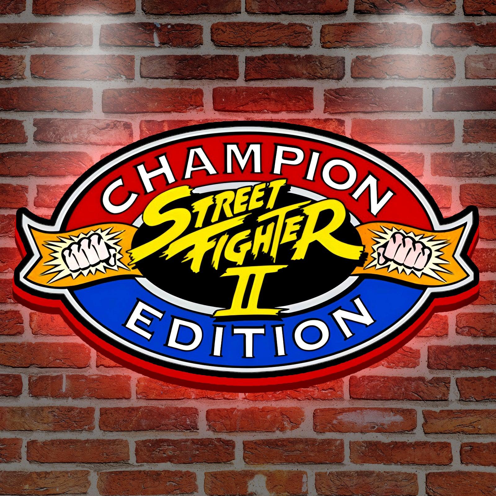 Street Fighter II Champion Edition 3D-gedruckter LED-Leuchtkasten für die Gaming-Zimmer-Dekoration 