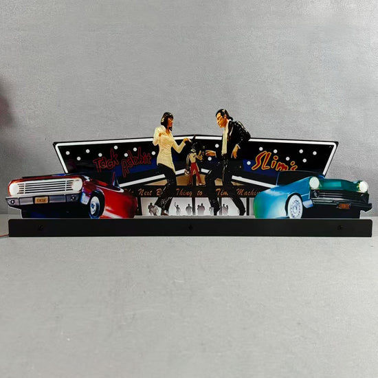 Pulp Fiction Pinball topper 3D Acrylic LED Topper, for CGC Pinball Machine, Pinball Topper