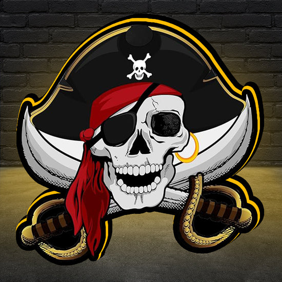 Pirates of the Caribbean Skull with swords Sign Lightbox - Living Room table light, Bedside Nightlight, desk light, Pinball LED light, Man Cave light