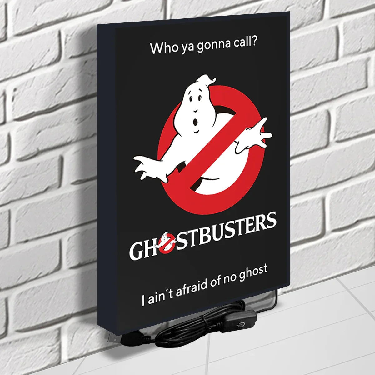 Ghostbusters Movie Poster LED Lightbox,Ghostbusters 3D Lightbox, I Aint Afraid of No Ghost lightbox Dimmable & USB