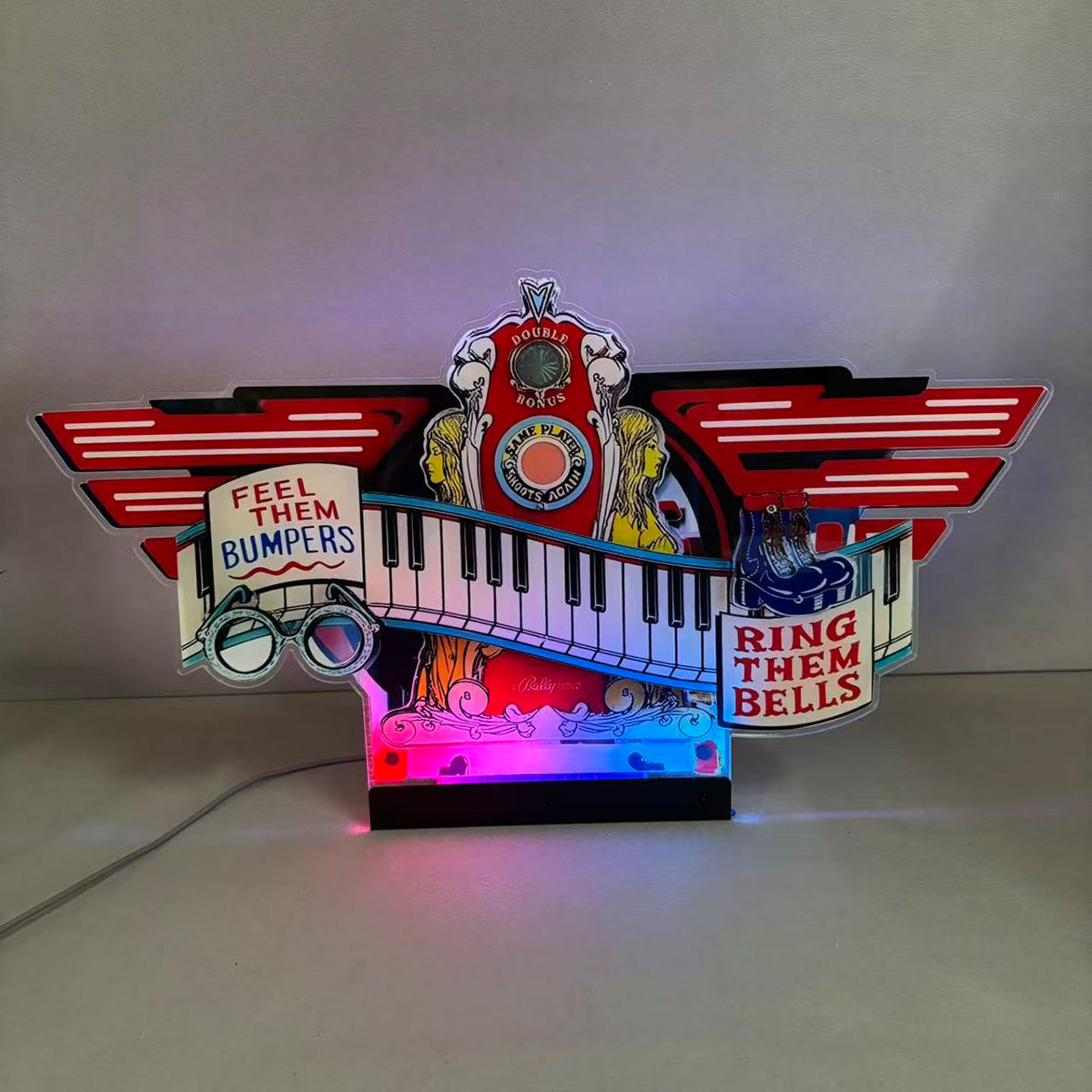Captain Fantastic Topper 3D Acrylic LED Topper, For Bally Pinball Mahine, Pinball Topper