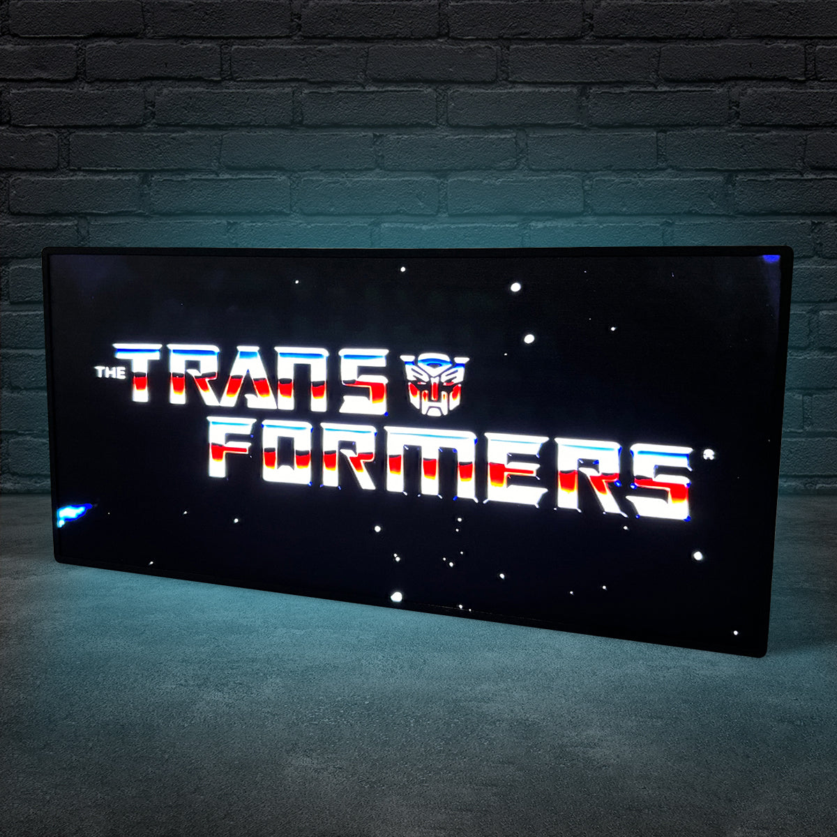 Transformers retro 3D printed LED light box logo wall art