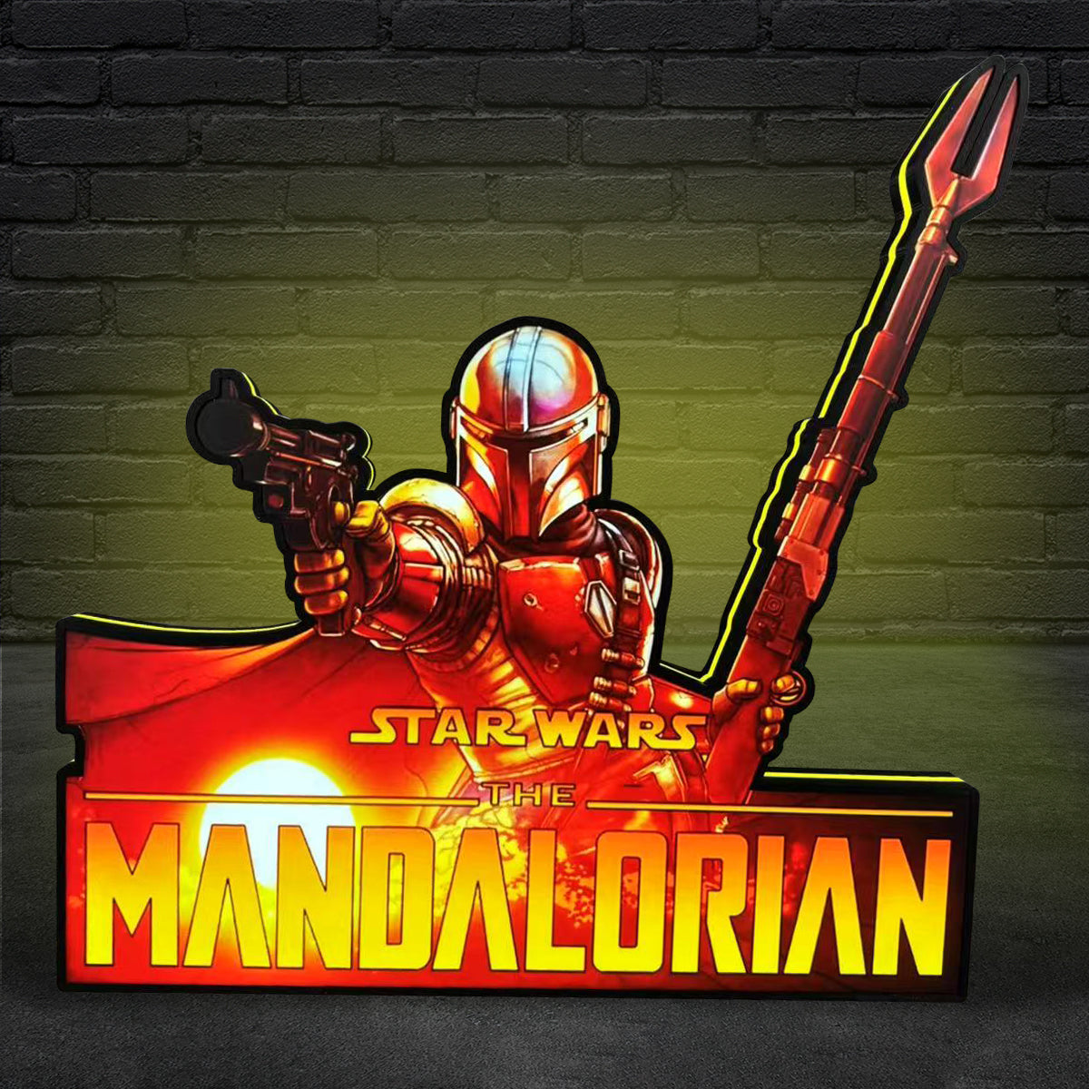 The Mandalorian Pinball Topper LED Lightbox, Pinball Arcade Decor, for The Stern Pinball Machine Fans