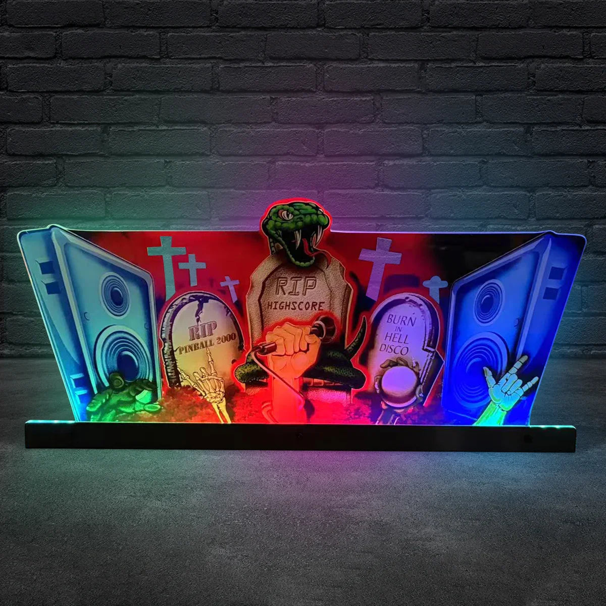 Led Topper Sign Metallica 3D Acrylic LED Topper, for Pinball Machine, Pinball Topper ...
