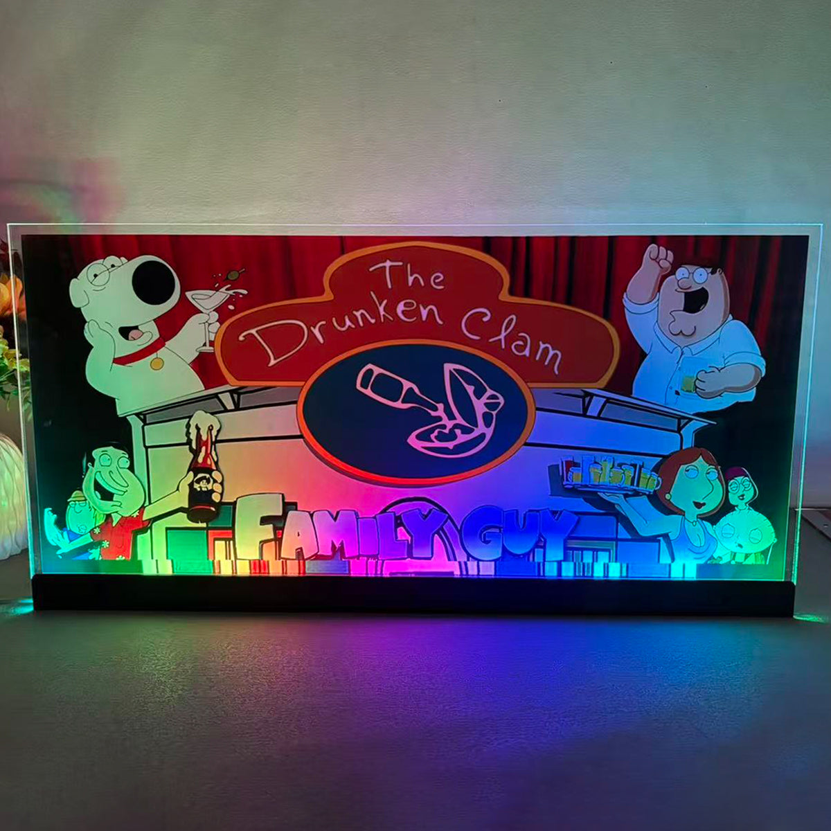 The Drunken Clam 3D Acrylic LED Topper, Family Guy Pinball Topper For  Pinball Mahine, Pinball Topper