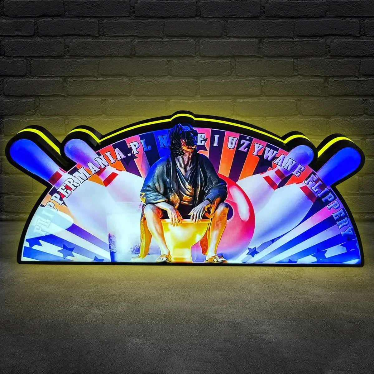 The Big Lebowski Pinball Topper LED-Leuchtkasten für Flipperautomaten, 3D-gedruckter Leuchtkasten, USB-betrieben und stufenlos dimmbar