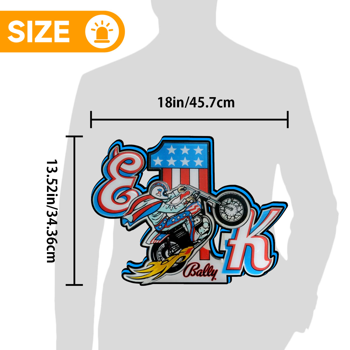 Evel Knievel Pinball Topper 3D Printed Lightbox Powered by USB Band Dimm Man's Cave