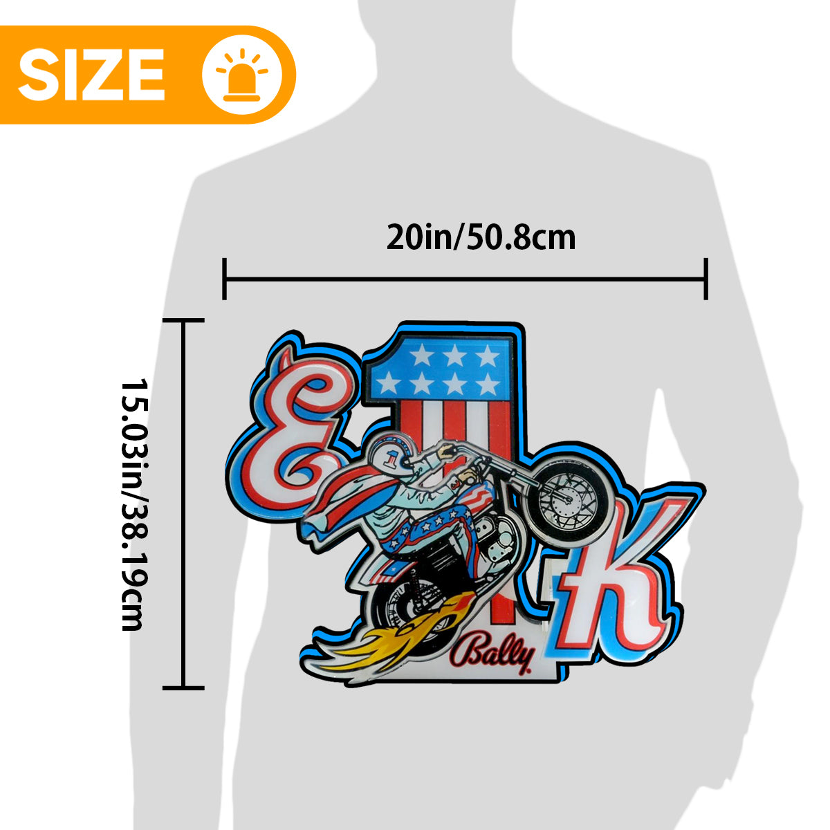 Evel Knievel Pinball Topper 3D Printed Lightbox Powered by USB Band Dimm Man's Cave