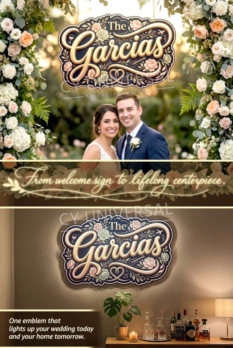 Custom Wedding Emblem | Printable Welcome Sign Design | 3D Printed Lightbox-Ready Artwork