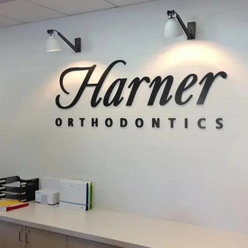 Custom Plastic Business Sign 3D Acrylic Business Sign Custom Company Backdrop Decoration Wall Sign ...