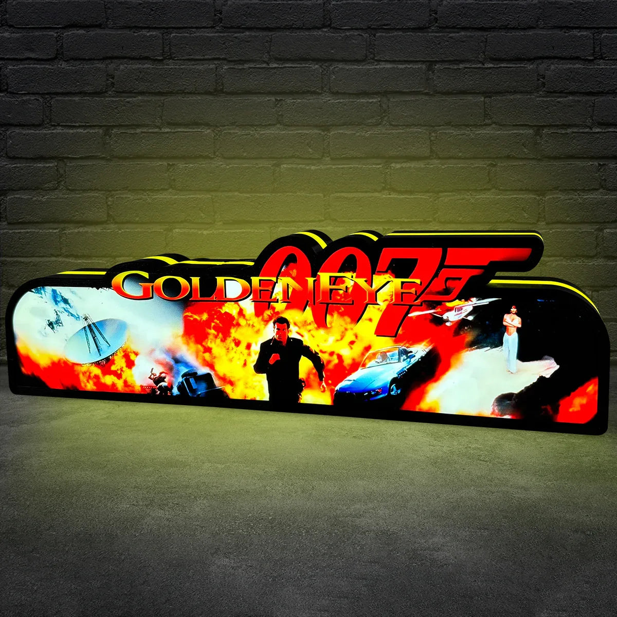 Goldeneye 007 Pinball Topper LED Light Box USB Powered Fully Dimmable, Pinball Arcade Decor, Gameroom Decor, Movie Lightbox
