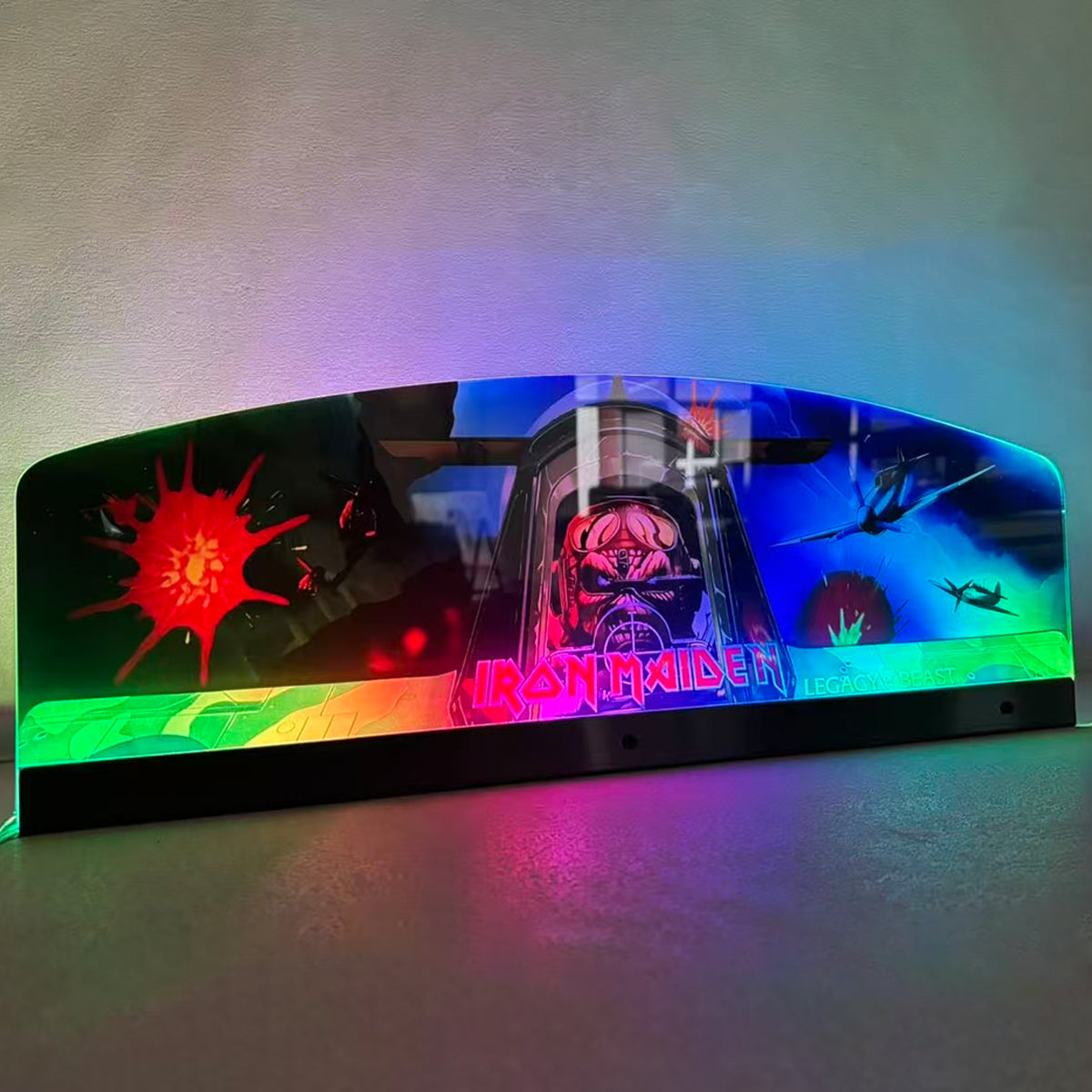 Décoration de flipper Iron Maiden 3D en acrylique à LED, pour flipper Stern