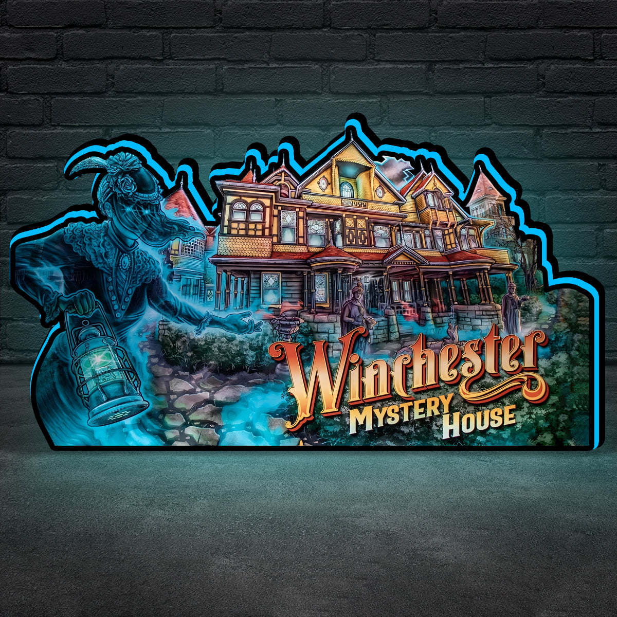 Winchester Mystery House Pinball Topper Lightbox for Barrel of Fun Pinball Machine, Arcade Gaming Light box for Man's Cave