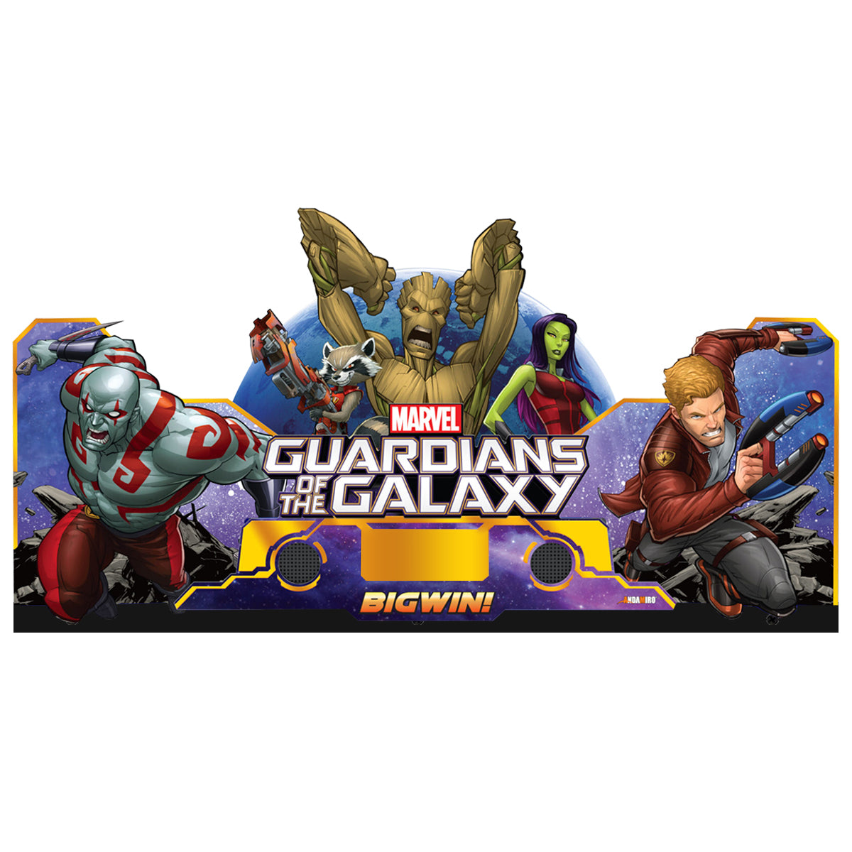 Guardians of the Galaxy Arcade Topper 3D Acrylic LED RGB Topper, For Arcade Game Art Repro Game Machine, Arcade Topper