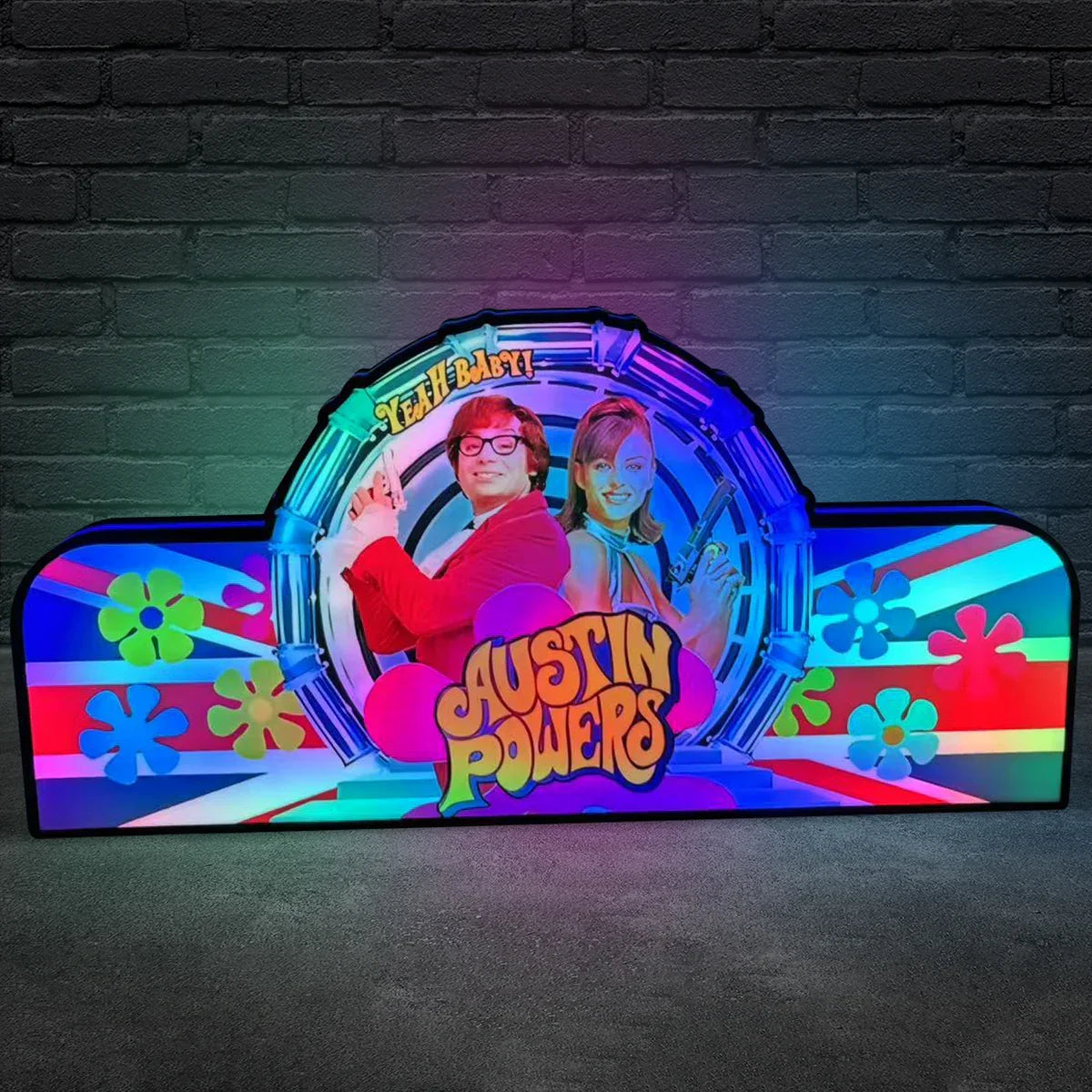 Austin Powers Pinball Topper for  Pinball Machine, 3D Printed Lightbox USB Powered & Full Dimmable