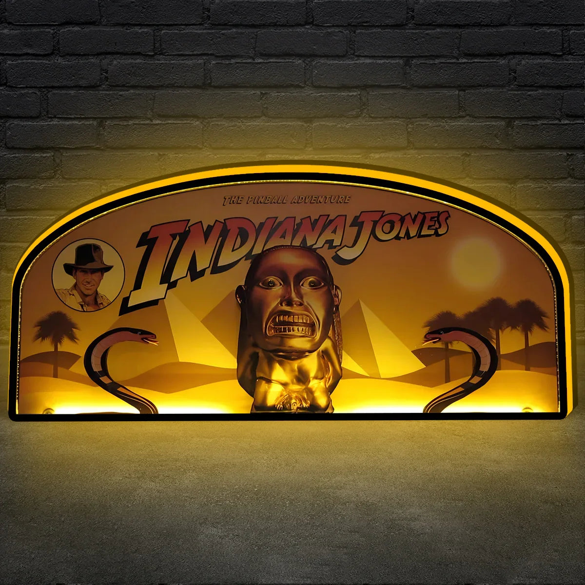 Indiana Jones Topper LED Sign, 3D Printed Lightbox, USB Powered & Full Dimmable