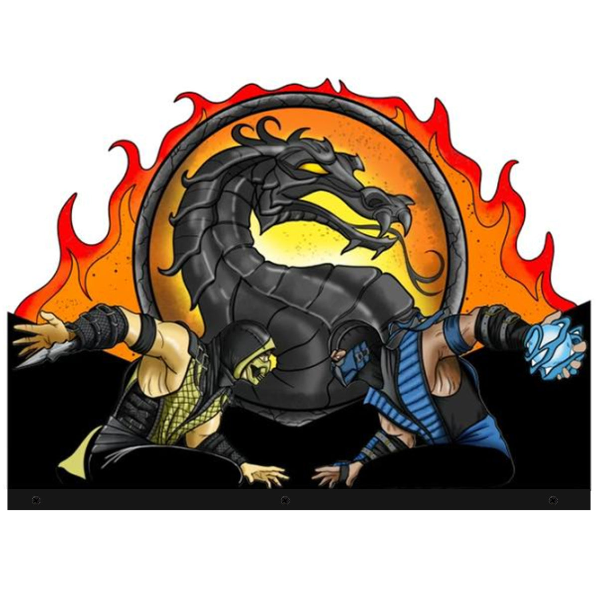 Mortal Kombat Arcade 3D Acrylic LED Topper, For Arcade Game Art Repro Game Machine, Arcade Topper
