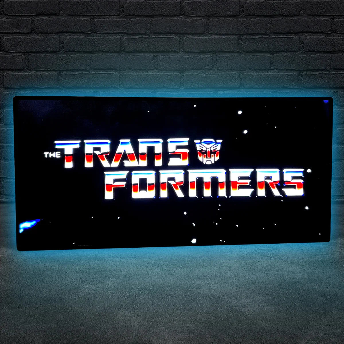 Transformers retro 3D printed LED light box logo wall art decorative fan cave