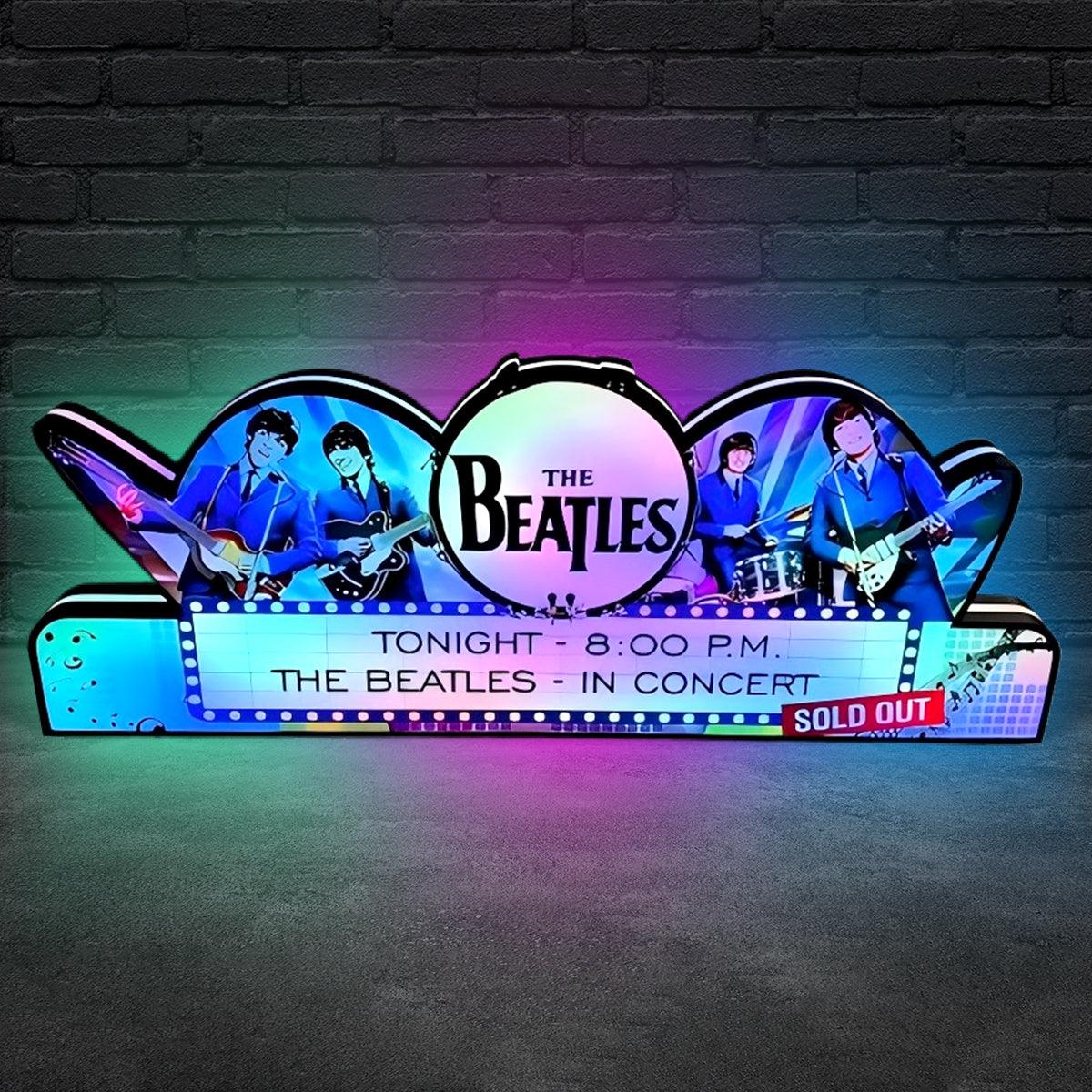 The Beatles Pinball Topper 3D Printed LED Led Lightbox, Arcade Game Led Lightbox, Perfect for Game Room or Pinball Machine