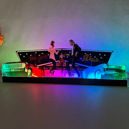 Pulp Fiction Pinball topper 3D Acrylic LED Topper, for CGC Pinball Machine, Pinball Topper