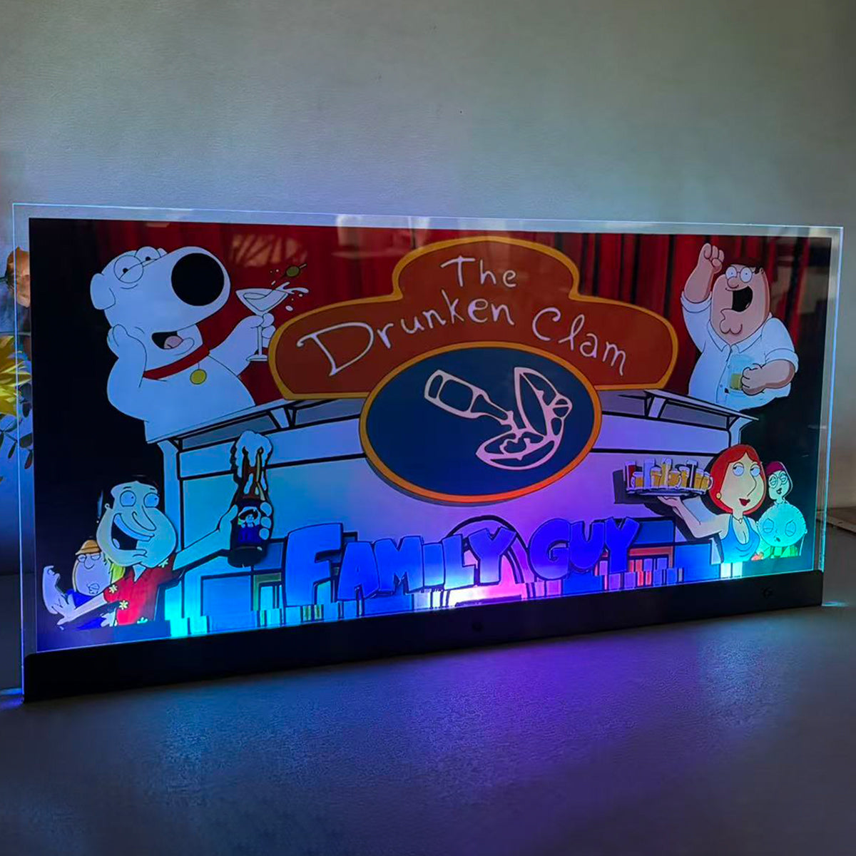 The Drunken Clam 3D Acrylic LED Topper, Family Guy Pinball Topper For  Pinball Mahine, Pinball Topper