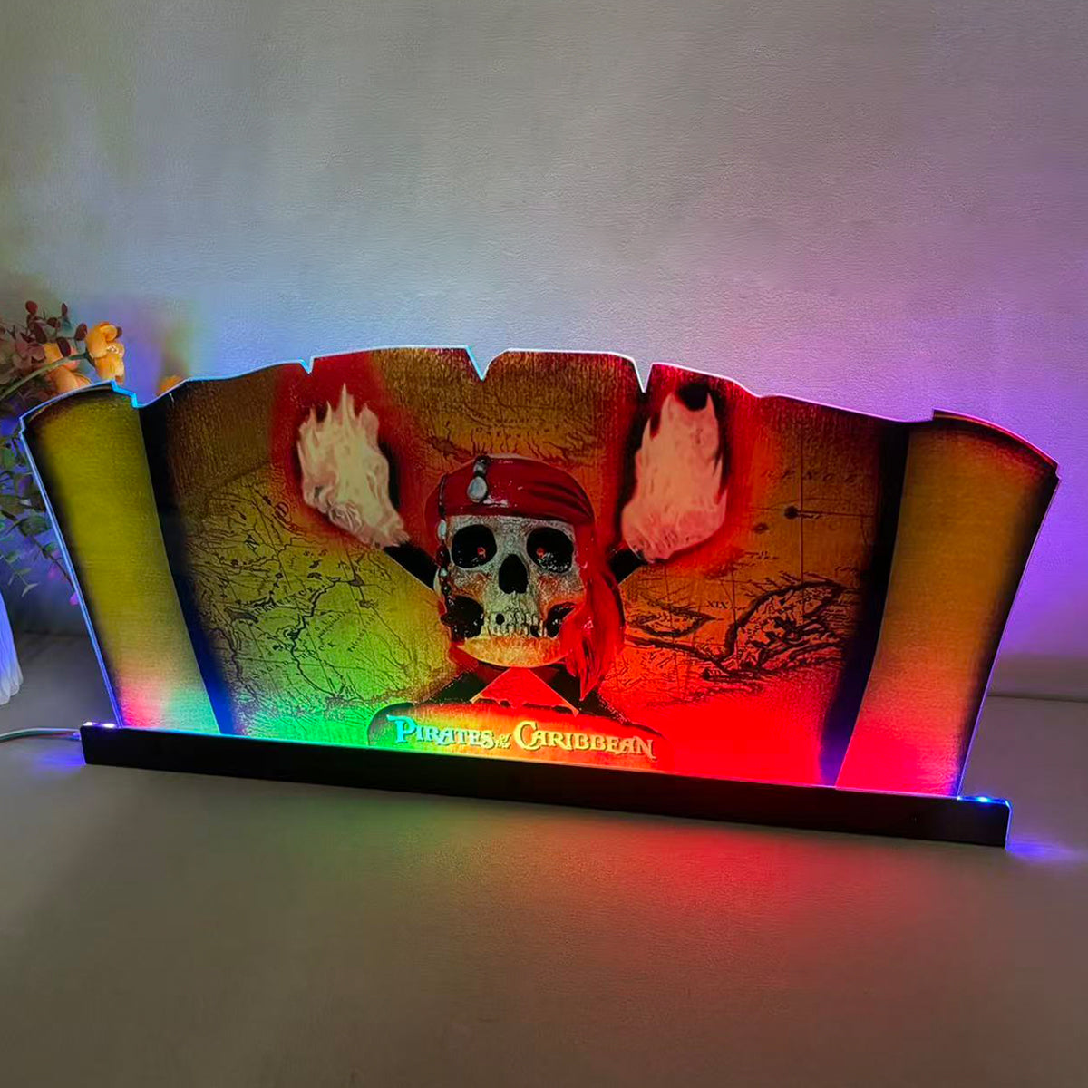 Pirates of the Caribbean Pinball Topper 3D Acrylic LED Topper, For Jersey Jack JJP Pinball Machine, Pinball Topper