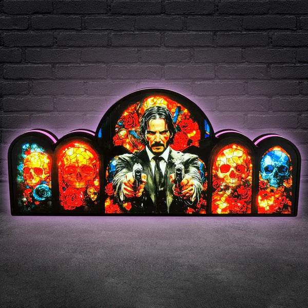 John Wick Pinball Topper, 3D Printed LED Light Box Game Room Decor, Fo ...