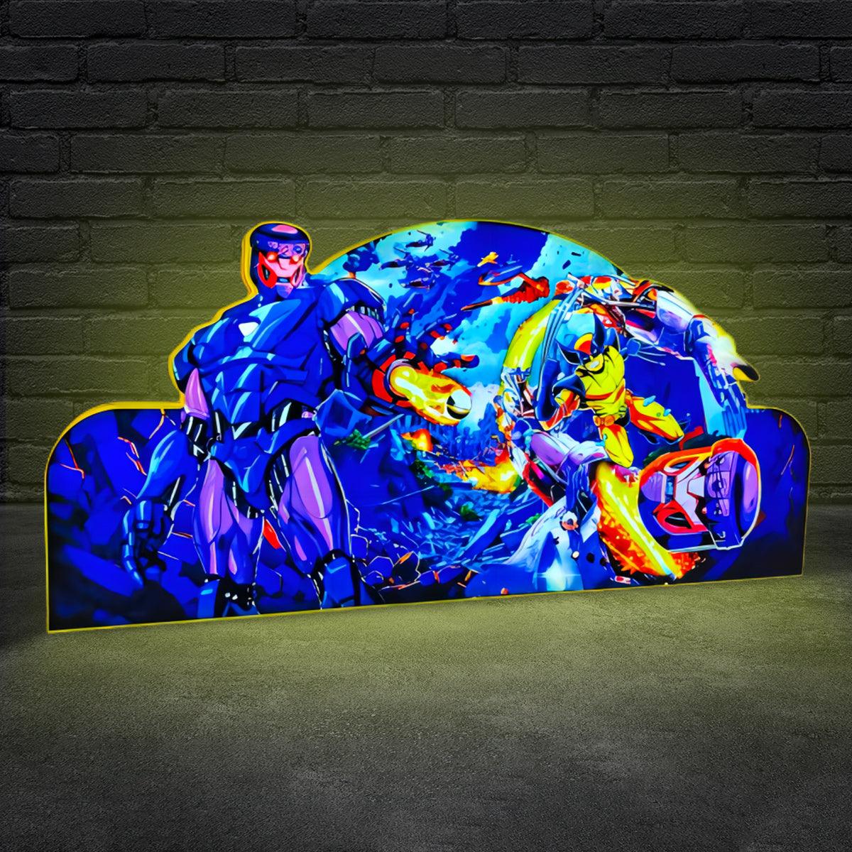 X-Men Pinball Topper 3D Pinted Lightbox, Wolverine vs. Sentinel