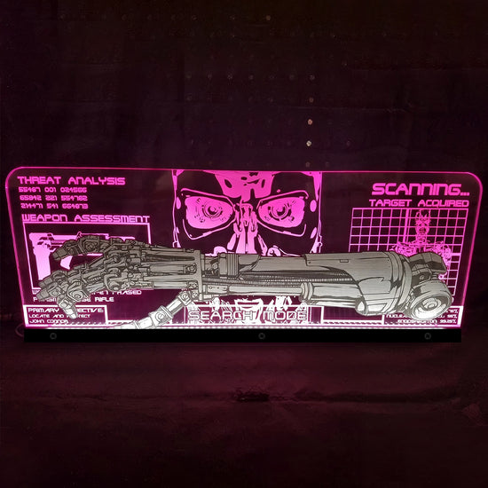 Terminator 2 Acrylic RGB LED Topper, for Williams Pinball Machine, Pinball Topper