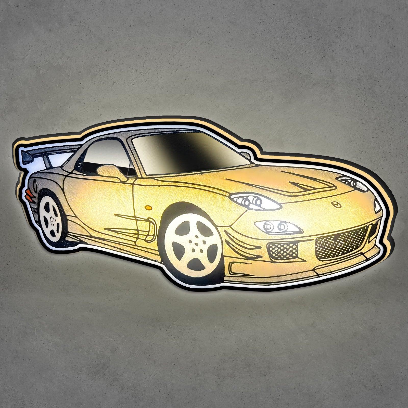 Mazda RX-7 mehrfarbiger 3D-gedruckter Leuchtkasten