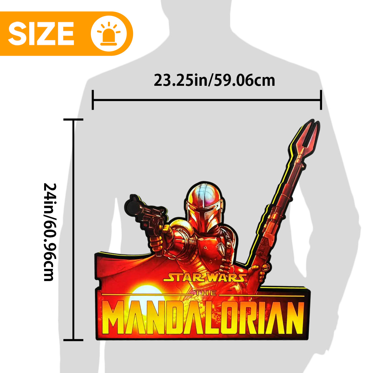 The Mandalorian Pinball Topper LED Lightbox, Pinball Arcade Decor, for The Stern Pinball Machine Fans