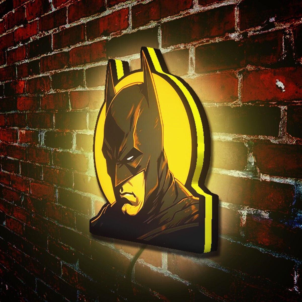 Batman Sign Display Batman 3D Printed LED Sign Ultra Rare Decorative Lightbox USB Powered ...