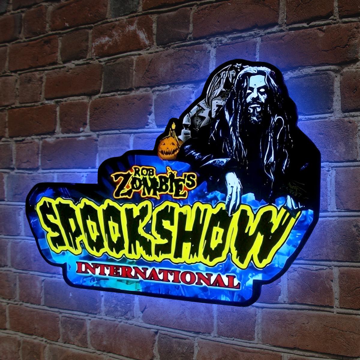 Rob Zombie Flipper-Aufsatz mit LED-Leuchtkasten, USB-dimmbar, perfekt für Rock 'n' Roll-Fans und Spielzimmer oder Flipperautomaten. 