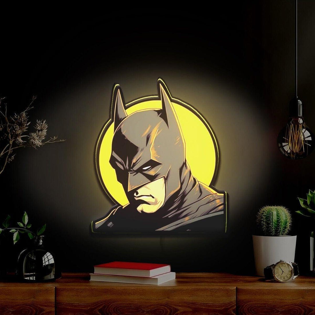 Batman Sign Display Batman 3D Printed LED Sign Ultra Rare Decorative Lightbox USB Powered ...
