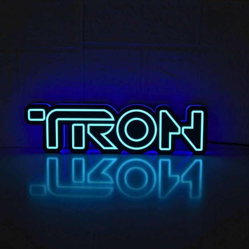 Tron Led Sign Tron Sign LED Lightbox | Dimmable & USB Powered – FYLZGO