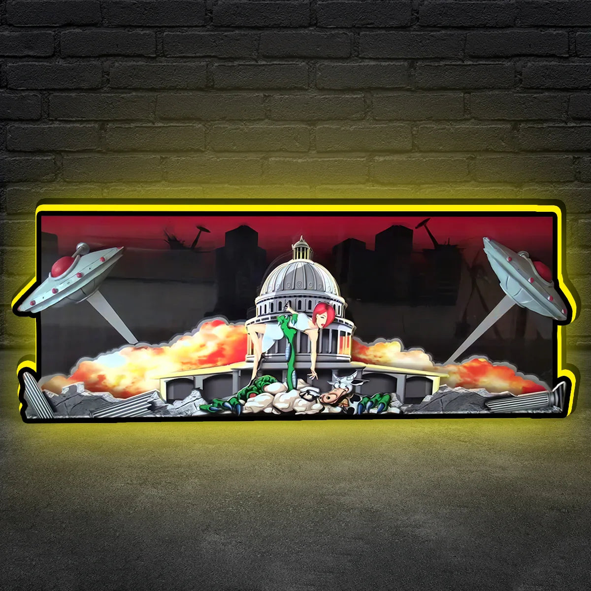 Attack From Mars Pinball Topper LED Lightbox, 3D Printed Lightbox Rock Your Game