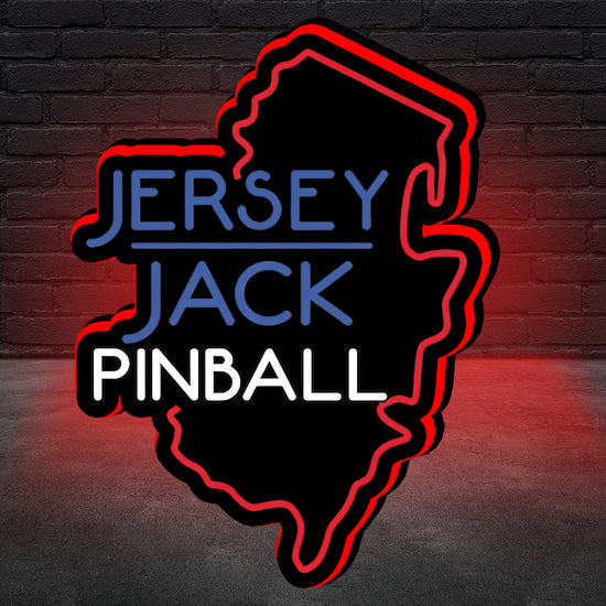 Jersey Jack Pinball Logo Pin-Sign 3D Printed LED Lightbox Game Lightbox Logo 3D LED Light Box Retro Mega Drive Logo LED Lightbox Arcade Games Lightbox