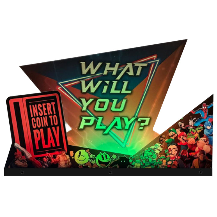 Insert Coin to Play Arcade Topper 3D Acrylic LED RGB Topper, For The Game Zone Arcade Game Art Repro Game Machine, Arcade Topper