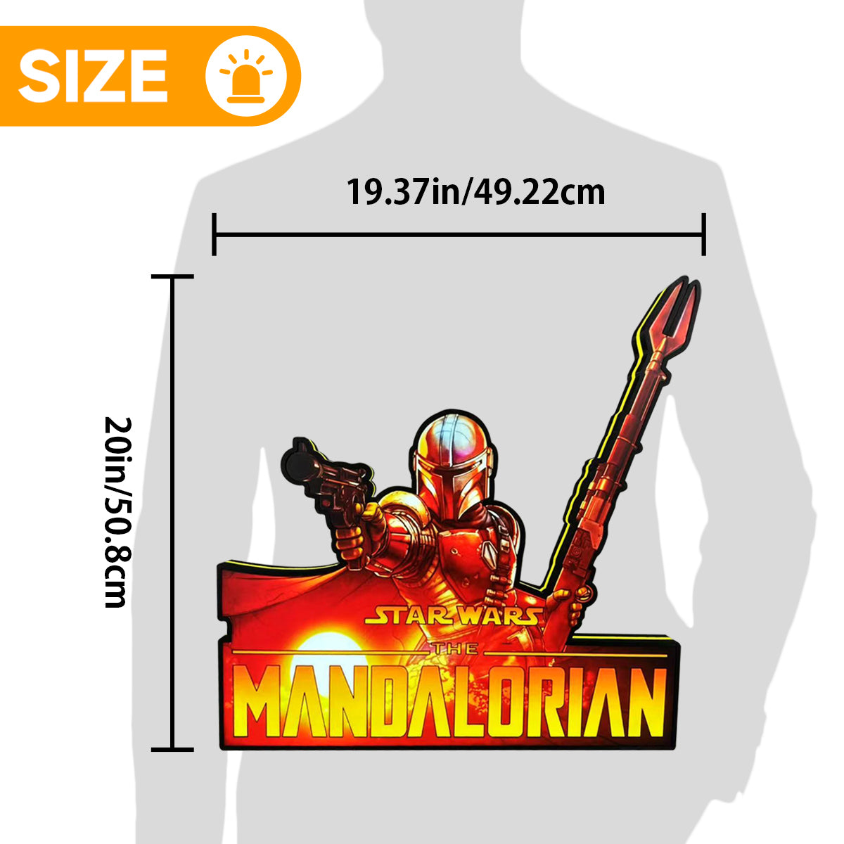 The Mandalorian Pinball Topper LED Lightbox, Pinball Arcade Decor, for The Stern Pinball Machine Fans
