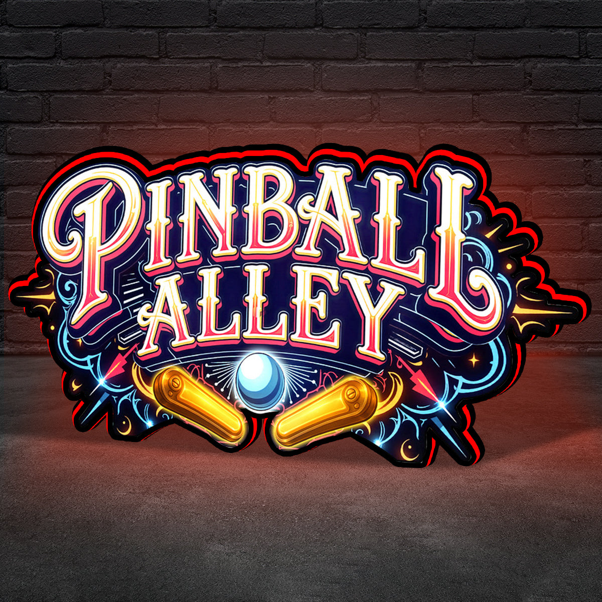 Pinball Alley Pinball Topper 3D Printed Lightbox, Arcade Pinball Machine Accessory for Pinball Arcade Machine Fans, USB Dimmeable