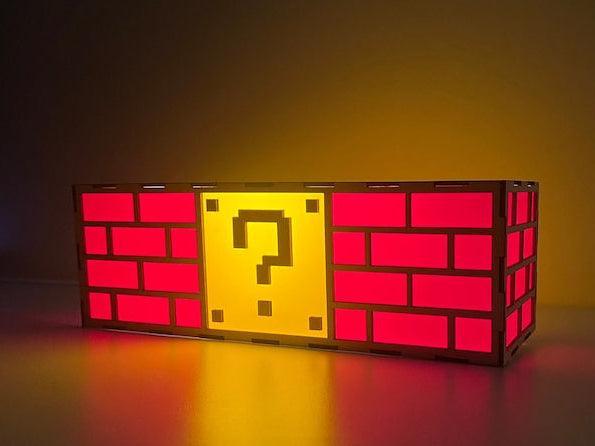 Hanging Question Mark Block, Super Mario Brick Lamp Shade/Lamp, Super ...