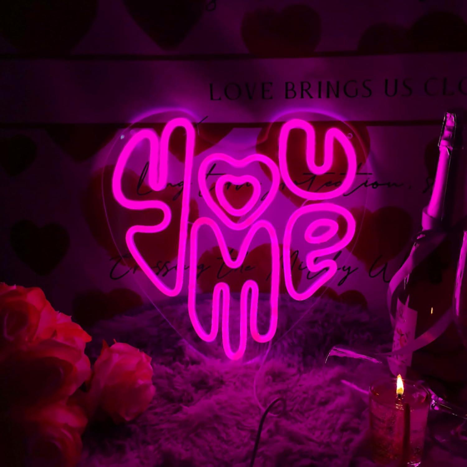 Enseigne néon LED XOXO Saint-Valentin en forme de cœur, alimentée par USB, pour décoration murale 