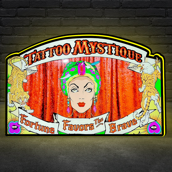 Tattoo Mystique Pinball Topper 3D LED Light Box, for Pinball Arcade Game fans,  Pinball Arcade Decor
