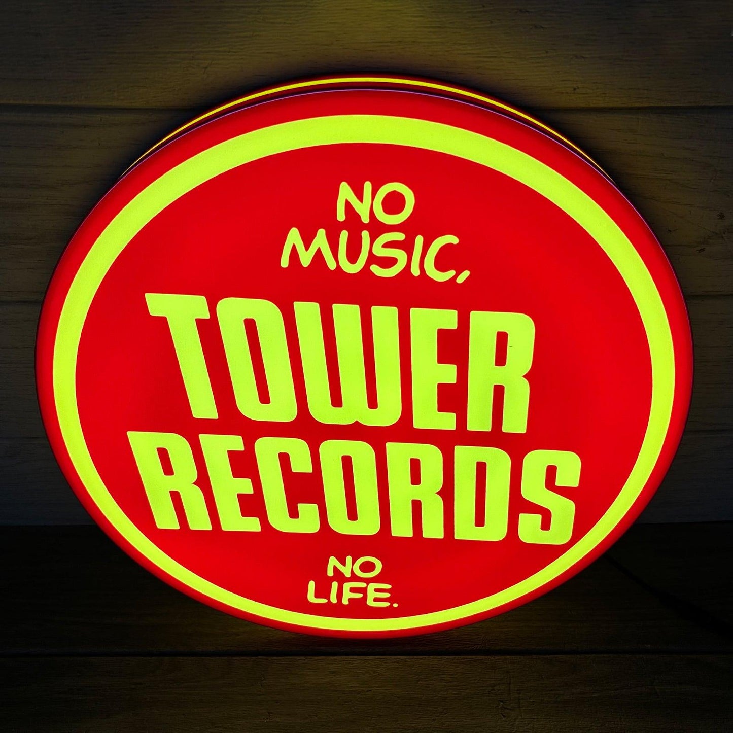 Tower Records LED Lightbox No Music, no Life Vintage Records Store LED ...